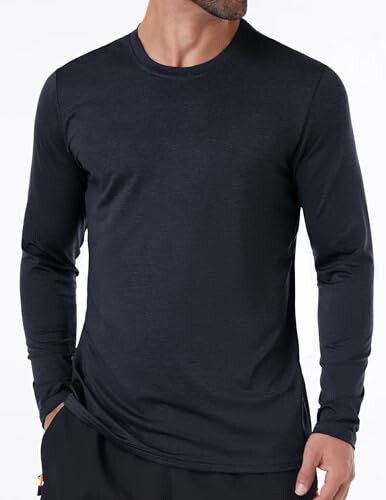 Man wearing a black long sleeve shirt.
