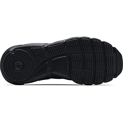 Black rubber shoe sole with textured pattern