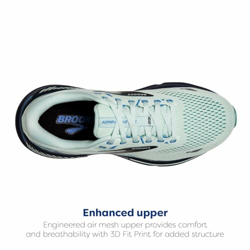 Top view of Brooks running shoe with enhanced upper design.