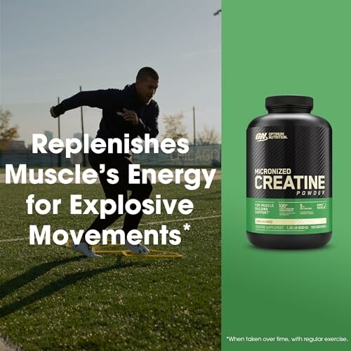 Athlete using creatine supplement for energy boost.