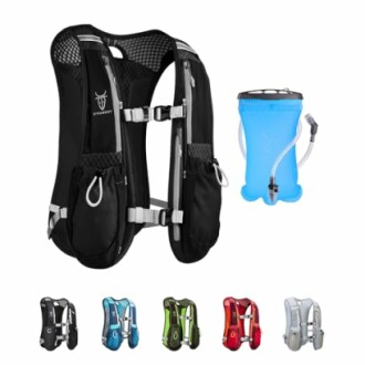 Hydration pack vest with water reservoir in multiple colors