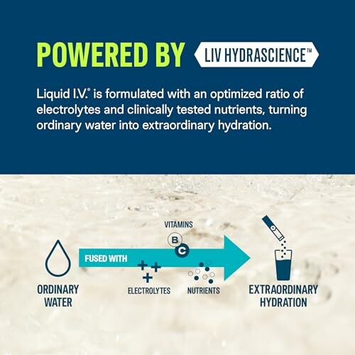 Liquid I.V. hydration formula with electrolytes and nutrients.