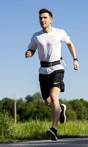 Man running outdoors on a sunny day