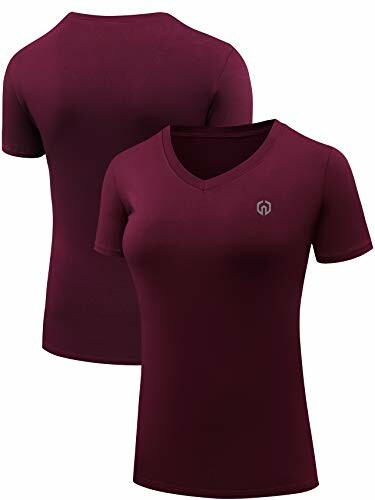 Maroon V-neck short sleeve T-Shirt, front and back view.
