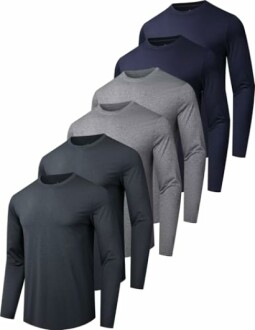 6 Pack Men's Quick Dry Long Sleeve Shirts