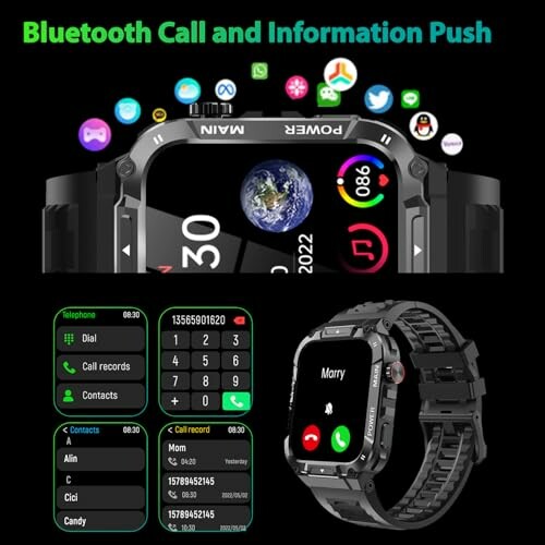 Smartwatch with Bluetooth call and information push features