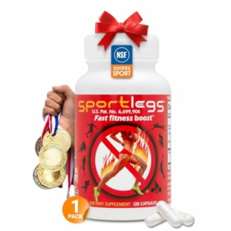 Sportlegs supplement bottle with medals and capsules