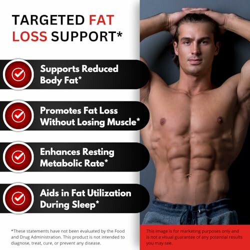 Man showcasing targeted fat loss support benefits.
