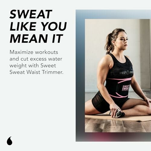 Person stretching with Sweet Sweat Waist Trimmer.